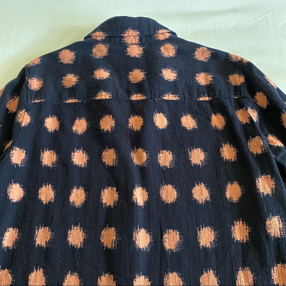 J.Crew Navy Pink Polly Popover silk-screen Polka Dot Top - Picture 5 of 6